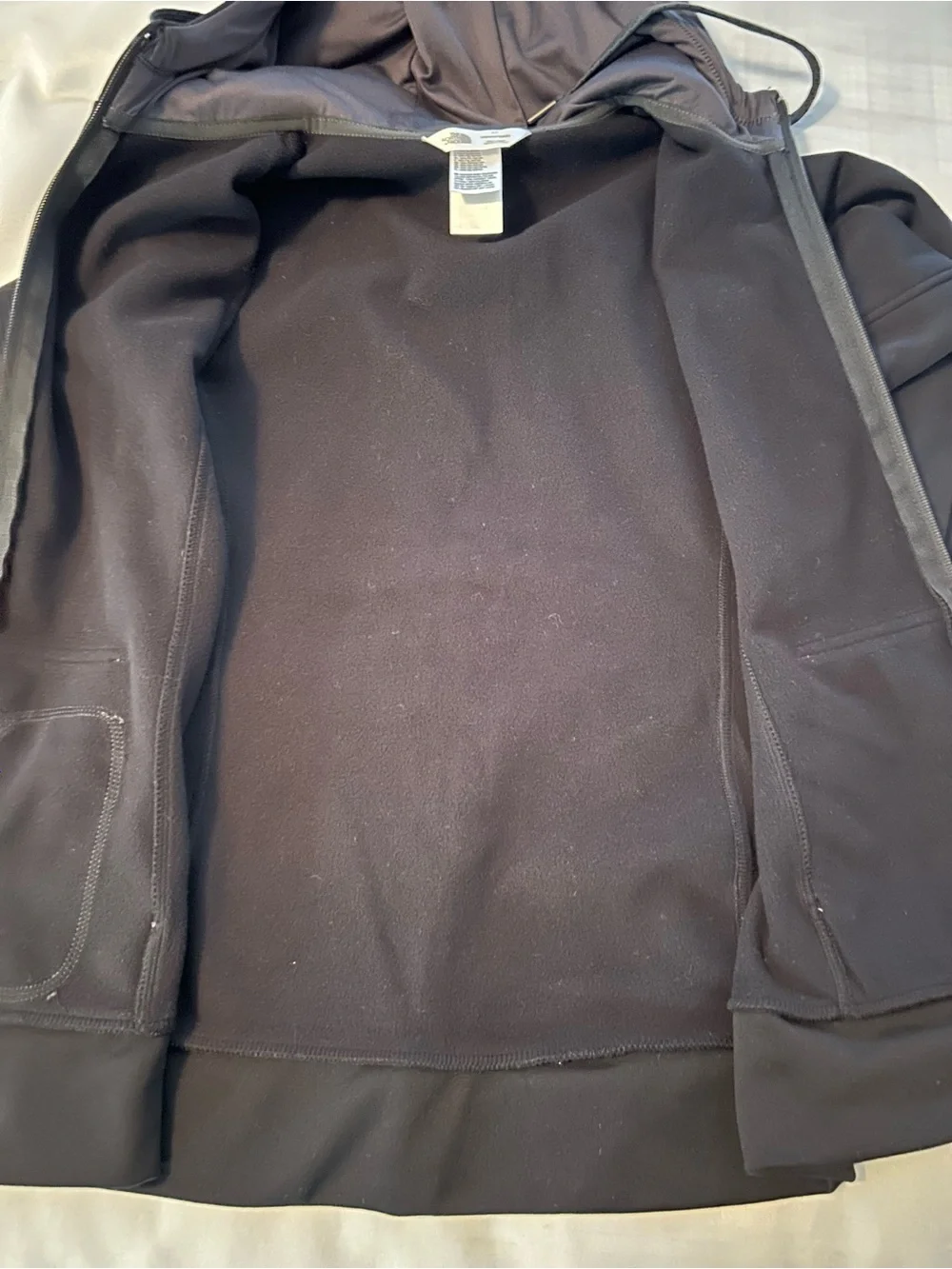 The North Face Women's Black Hooded Fleece Lined Full Zip Jacket SZ SP
